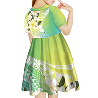 Aloha Hawaii Festive Kid Short Sleeve Dress Frangipani Lace Classic - Summer Vibes