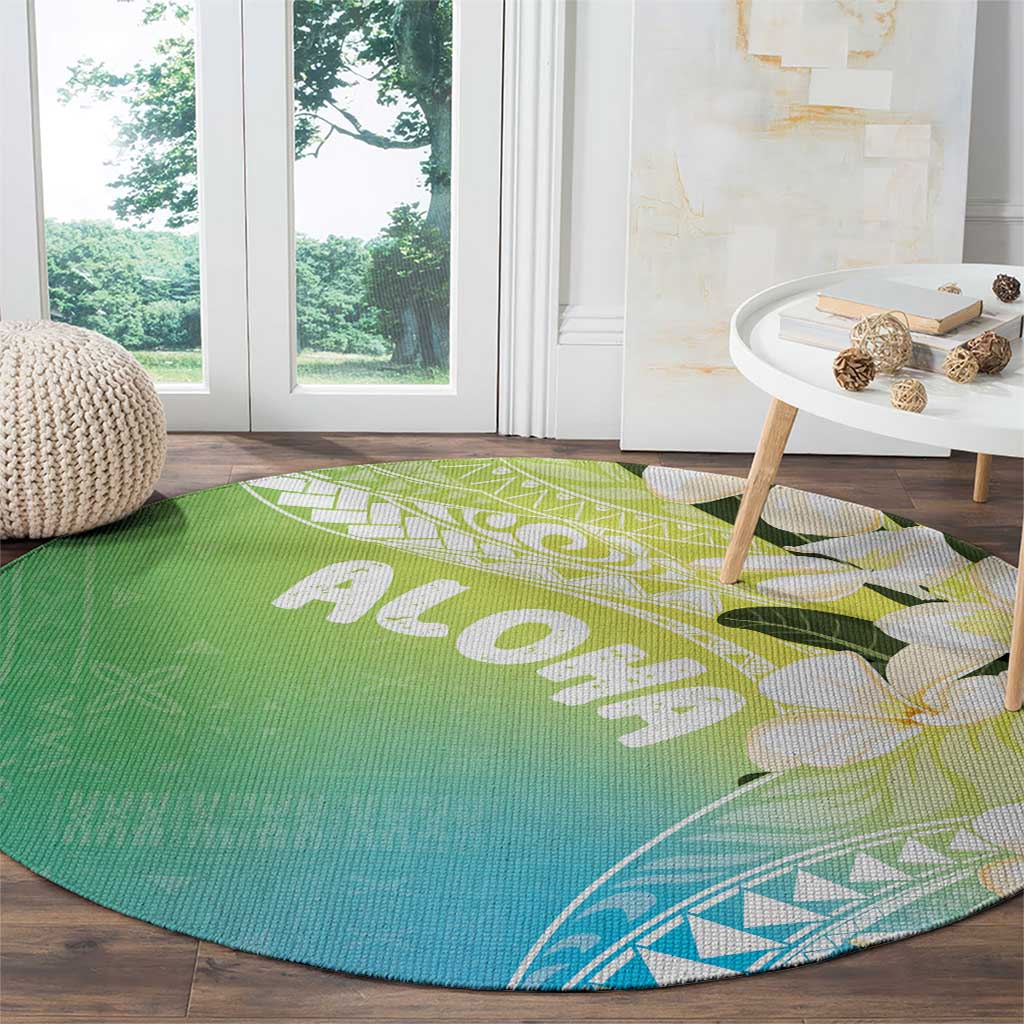 Aloha Hawaii Festive Round Carpet Frangipani Lace Classic - Summer Vibes LT7 - Polynesian Pride