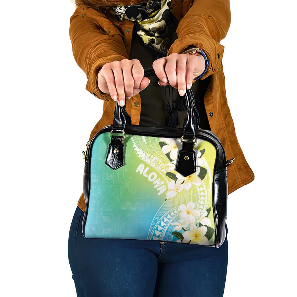 Aloha Hawaii Festive Shoulder Handbag Frangipani Lace Classic - Summer Vibes LT7 One Size Blue Green - Polynesian Pride