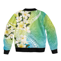 Aloha Hawaii Festive Sleeve Zip Bomber Jacket Frangipani Lace Classic - Summer Vibes LT7 - Polynesian Pride