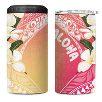 Aloha Hawaii Festive 4 in 1 Can Cooler Tumbler Frangipani Lace Classic - Spring Vibes