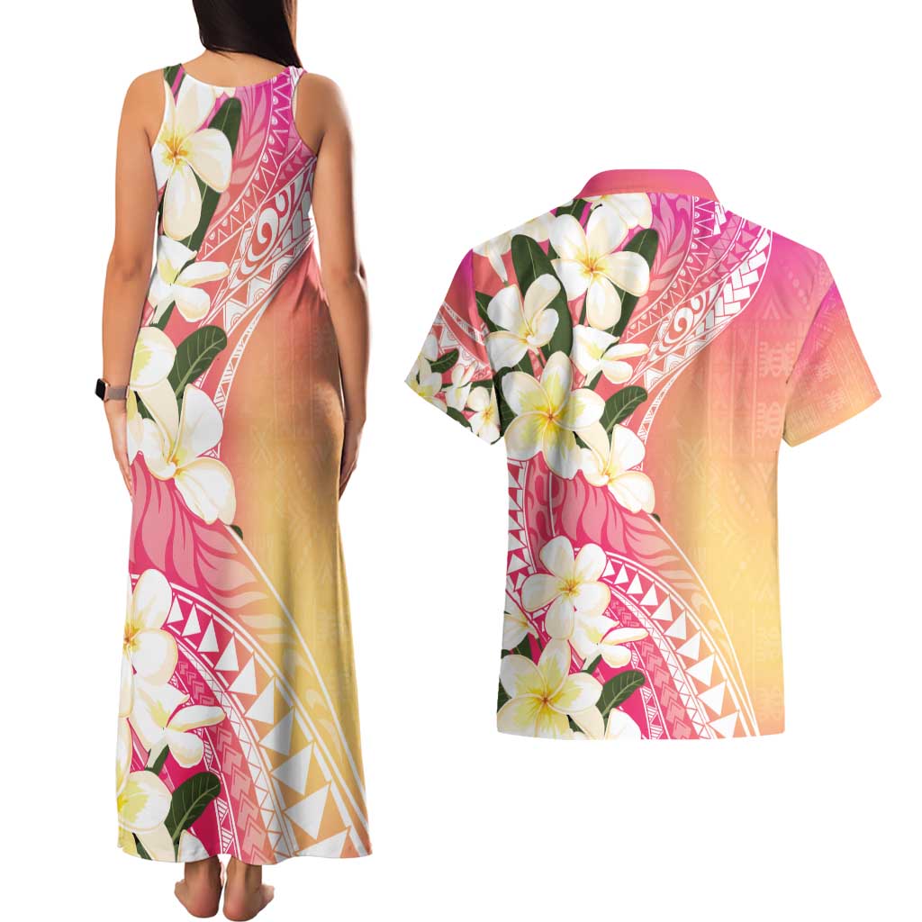Aloha Hawaii Festive Couples Matching Tank Maxi Dress and Hawaiian Shirt Frangipani Lace Classic - Spring Vibes