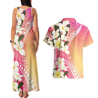 Aloha Hawaii Festive Couples Matching Tank Maxi Dress and Hawaiian Shirt Frangipani Lace Classic - Spring Vibes