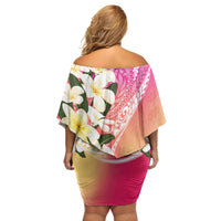Aloha Hawaii Festive Family Matching Off Shoulder Short Dress and Hawaiian Shirt Frangipani Lace Classic - Spring Vibes