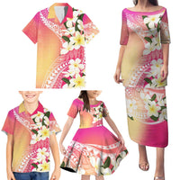 Aloha Hawaii Festive Family Matching Puletasi and Hawaiian Shirt Frangipani Lace Classic - Spring Vibes