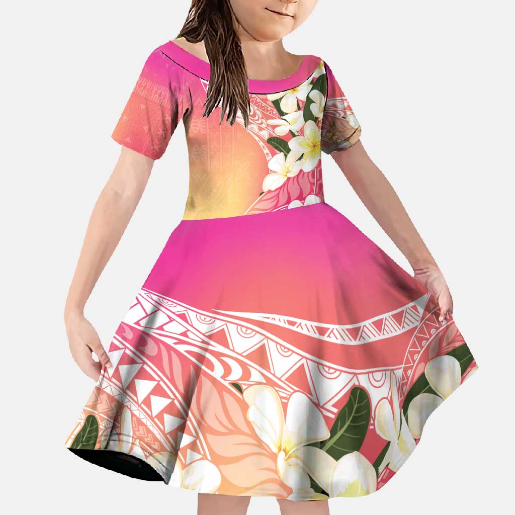 Aloha Hawaii Festive Family Matching Tank Maxi Dress and Hawaiian Shirt Frangipani Lace Classic - Spring Vibes LT7 Daughter's Dress Colorful - Polynesian Pride