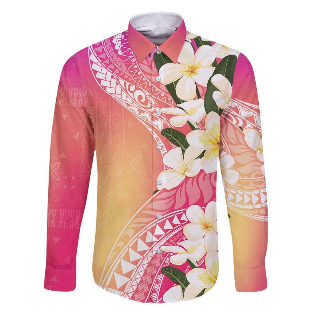 Aloha Hawaii Festive Family Matching Tank Maxi Dress and Hawaiian Shirt Frangipani Lace Classic - Spring Vibes LT7 Dad's Shirt - Long Sleeve Colorful - Polynesian Pride