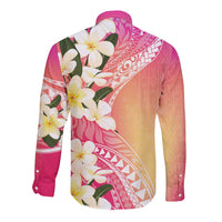 Aloha Hawaii Festive Long Sleeve Button Shirt Frangipani Lace Classic - Spring Vibes