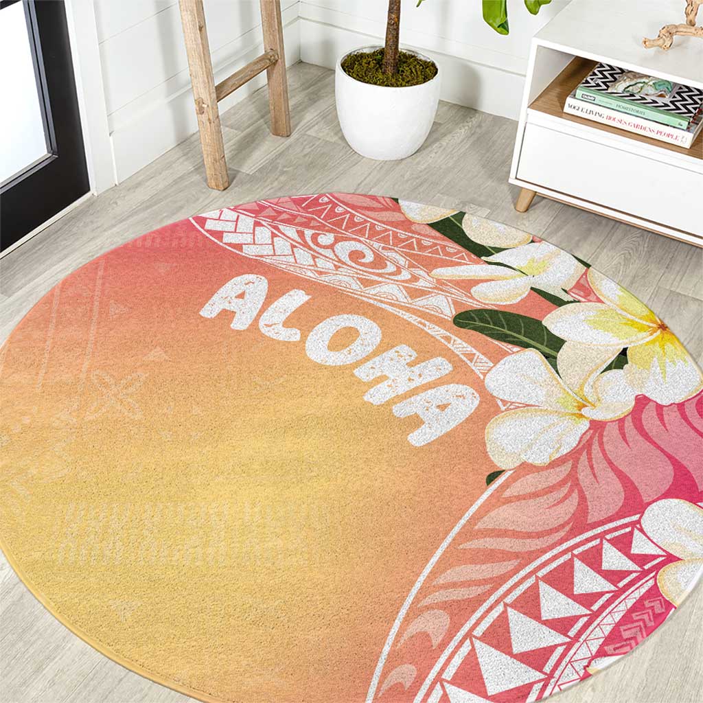 Aloha Hawaii Festive Round Carpet Frangipani Lace Classic - Spring Vibes LT7 Colorful - Polynesian Pride