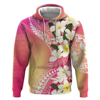 Aloha Hawaii Festive Zip Hoodie Frangipani Lace Classic - Spring Vibes LT7 Pullover Hoodie Colorful - Polynesian Pride