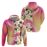 Aloha Hawaii Festive Zip Hoodie Frangipani Lace Classic - Spring Vibes LT7 - Polynesian Pride