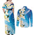Aloha Hawaii Festive Couples Matching Off Shoulder Maxi Dress and Long Sleeve Button Shirt Frangipani Lace Classic - Oceanic