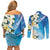 Aloha Hawaii Festive Couples Matching Off Shoulder Short Dress and Long Sleeve Button Shirt Frangipani Lace Classic - Oceanic