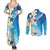 Aloha Hawaii Festive Couples Matching Summer Maxi Dress and Long Sleeve Button Shirt Frangipani Lace Classic - Oceanic