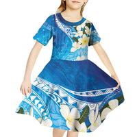 Aloha Hawaii Festive Kid Short Sleeve Dress Frangipani Lace Classic - Oceanic