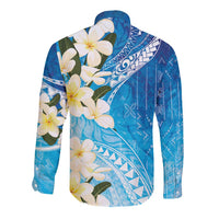 Aloha Hawaii Festive Long Sleeve Button Shirt Frangipani Lace Classic - Oceanic LT7 - Polynesian Pride