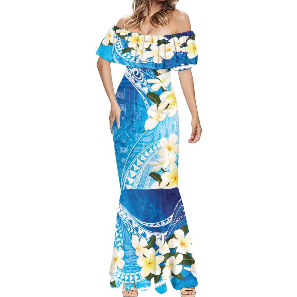Aloha Hawaii Festive Mermaid Dress Frangipani Lace Classic - Oceanic