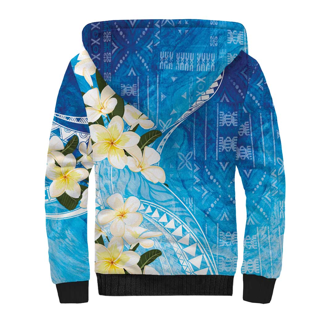 Aloha Hawaii Festive Sherpa Hoodie Frangipani Lace Classic - Oceanic
