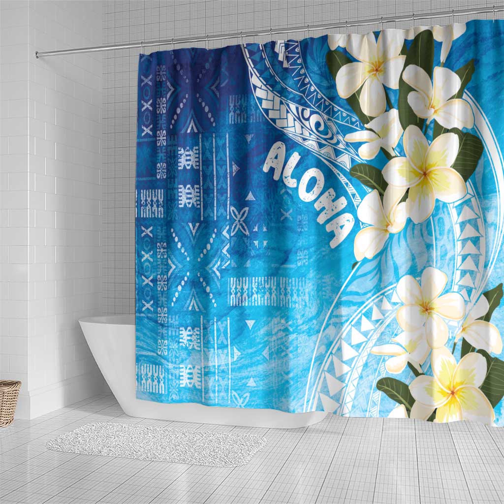 Aloha Hawaii Festive Shower Curtain Frangipani Lace Classic - Oceanic LT7 - Polynesian Pride
