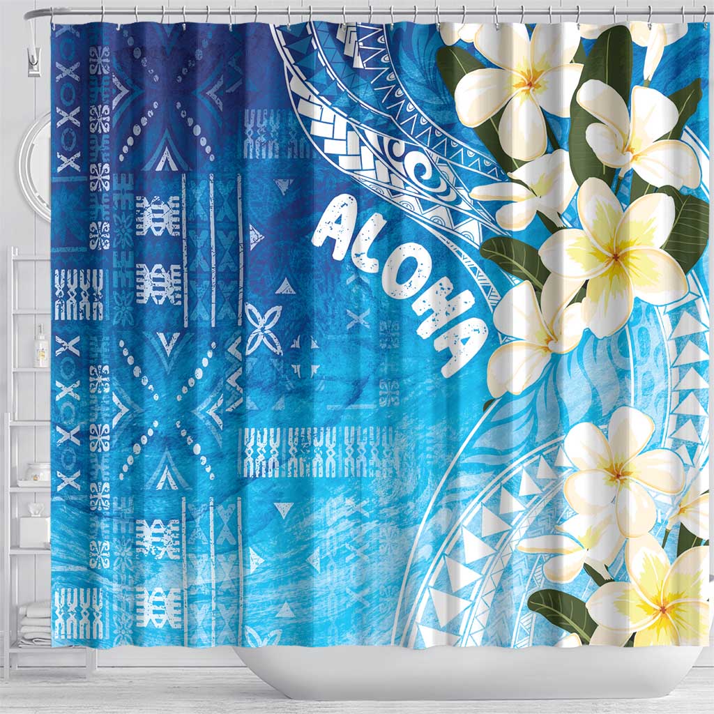 Aloha Hawaii Festive Shower Curtain Frangipani Lace Classic - Oceanic LT7 - Polynesian Pride