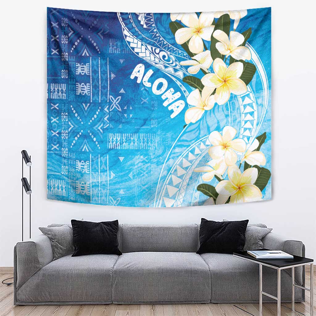 Aloha Hawaii Festive Tapestry Frangipani Lace Classic - Oceanic LT7 Navy - Polynesian Pride
