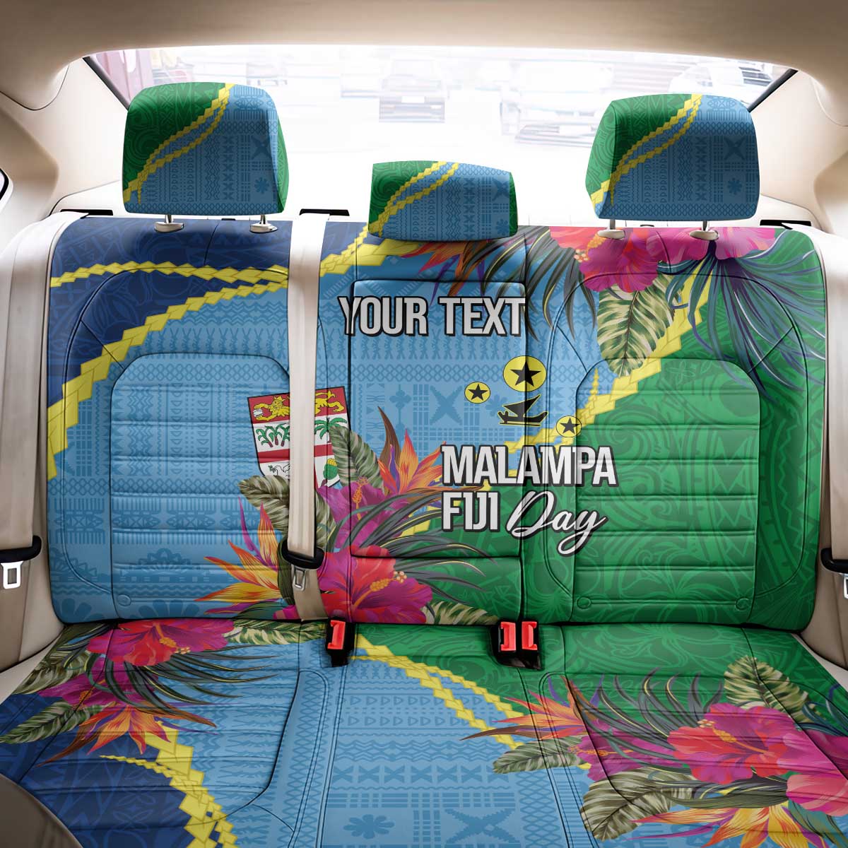 Personalized Malampa Fiji Day Together We Grow Back Car Seat Cover Special Tapa Mix - Polynesian Pride