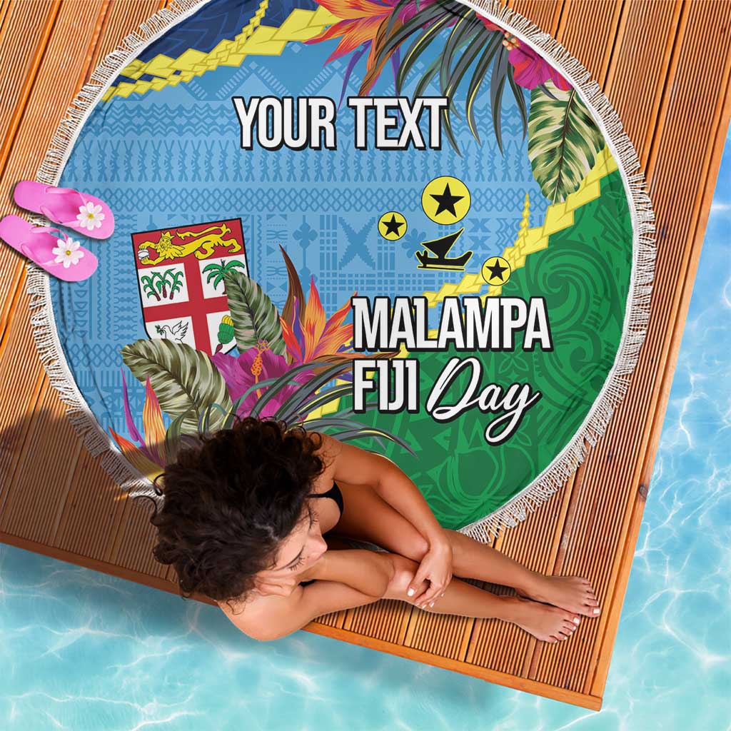 Personalized Malampa Fiji Day Together We Grow Beach Blanket Special Tapa Mix - Polynesian Pride