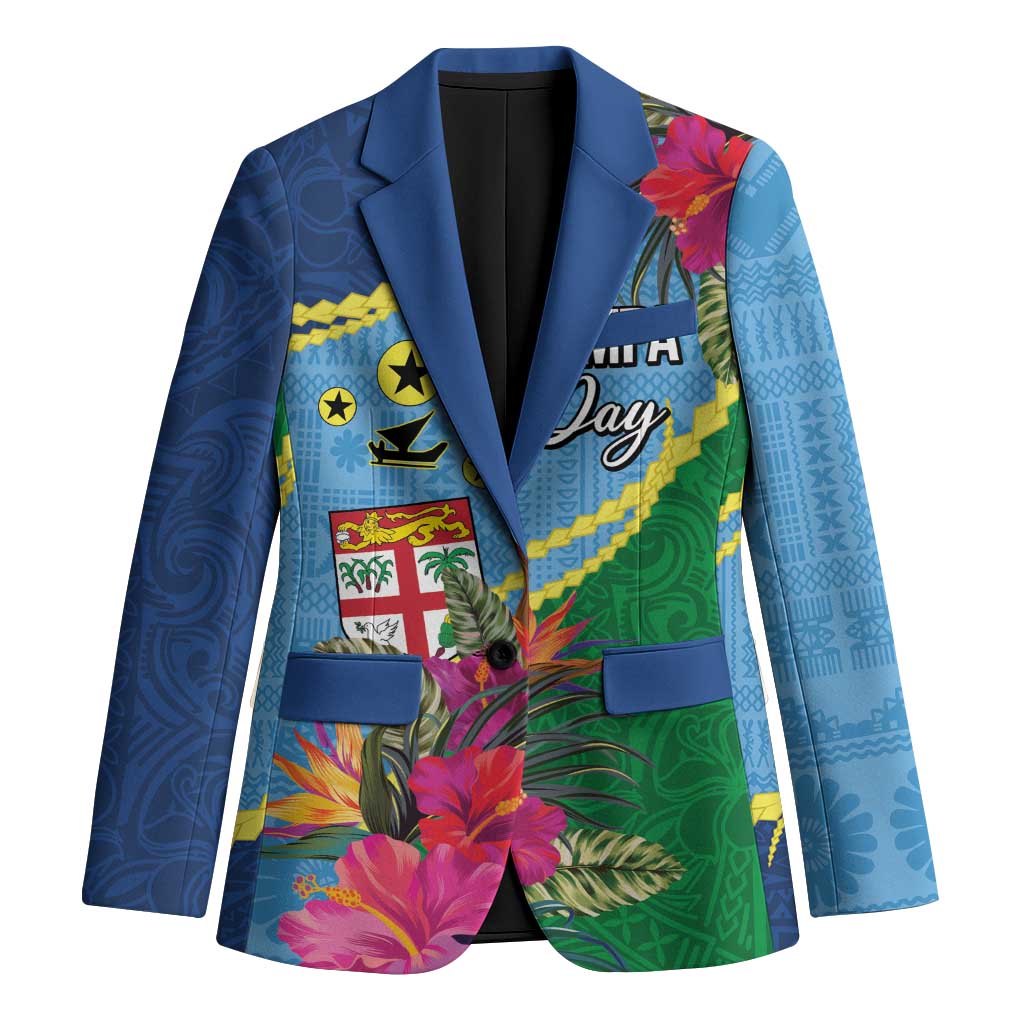 Personalized Malampa Fiji Day Together We Grow Blazer Special Tapa Mix - Polynesian Pride