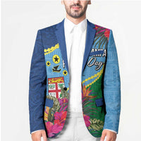 Personalized Malampa Fiji Day Together We Grow Blazer Special Tapa Mix - Polynesian Pride