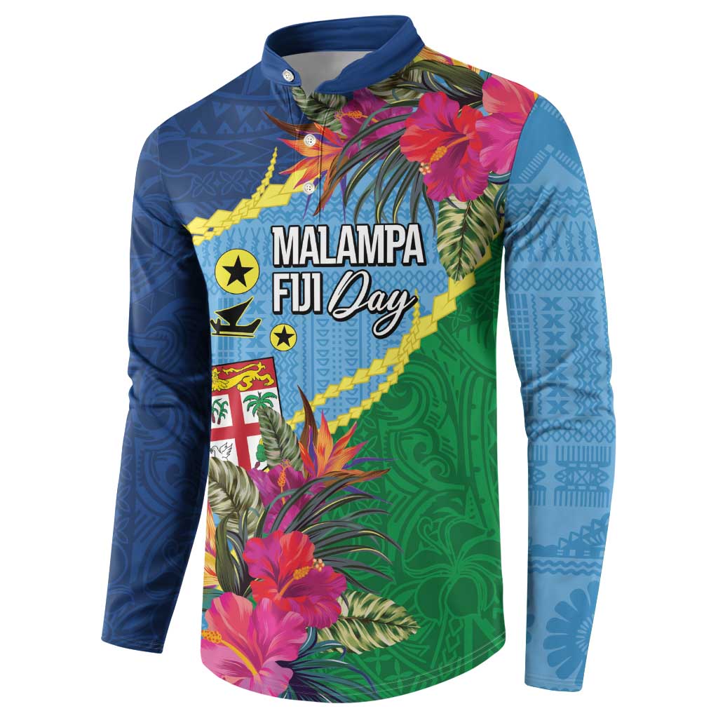 Personalized Malampa Fiji Day Together We Grow Button Sweatshirt Special Tapa Mix - Polynesian Pride