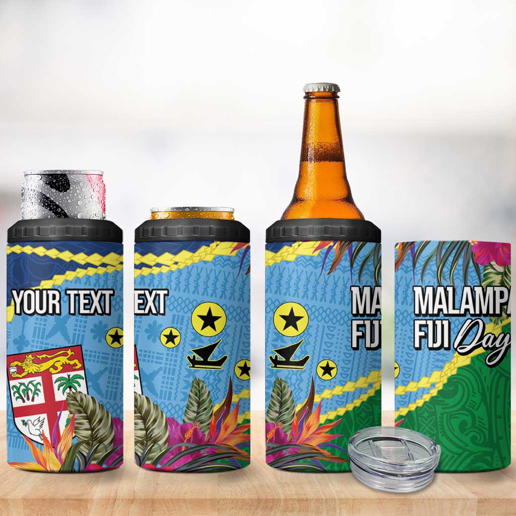 Personalized Malampa Fiji Day Together We Grow 4 in 1 Can Cooler Tumbler Special Tapa Mix - Polynesian Pride