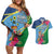 Personalized Malampa Fiji Day Together We Grow Couples Matching Off Shoulder Short Dress and Hawaiian Shirt Special Tapa Mix - Polynesian Pride
