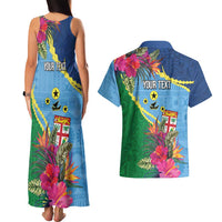 Personalized Malampa Fiji Day Together We Grow Couples Matching Tank Maxi Dress and Hawaiian Shirt Special Tapa Mix - Polynesian Pride
