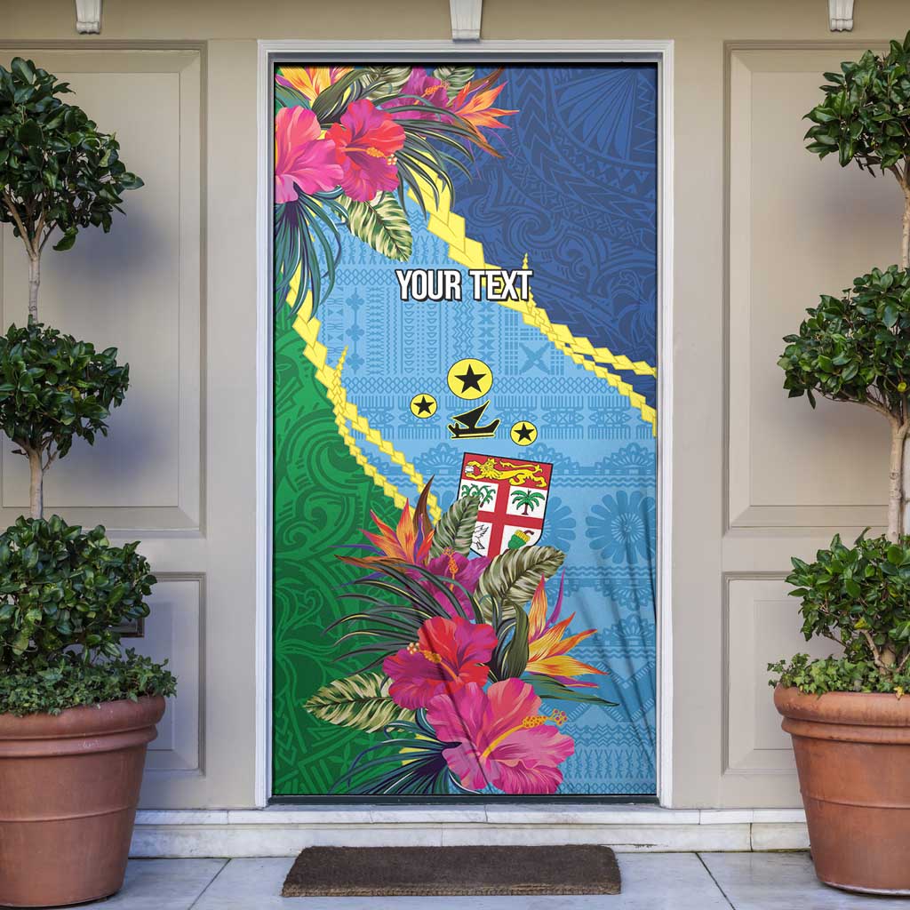 Personalized Malampa Fiji Day Together We Grow Door Cover Special Tapa Mix - Polynesian Pride