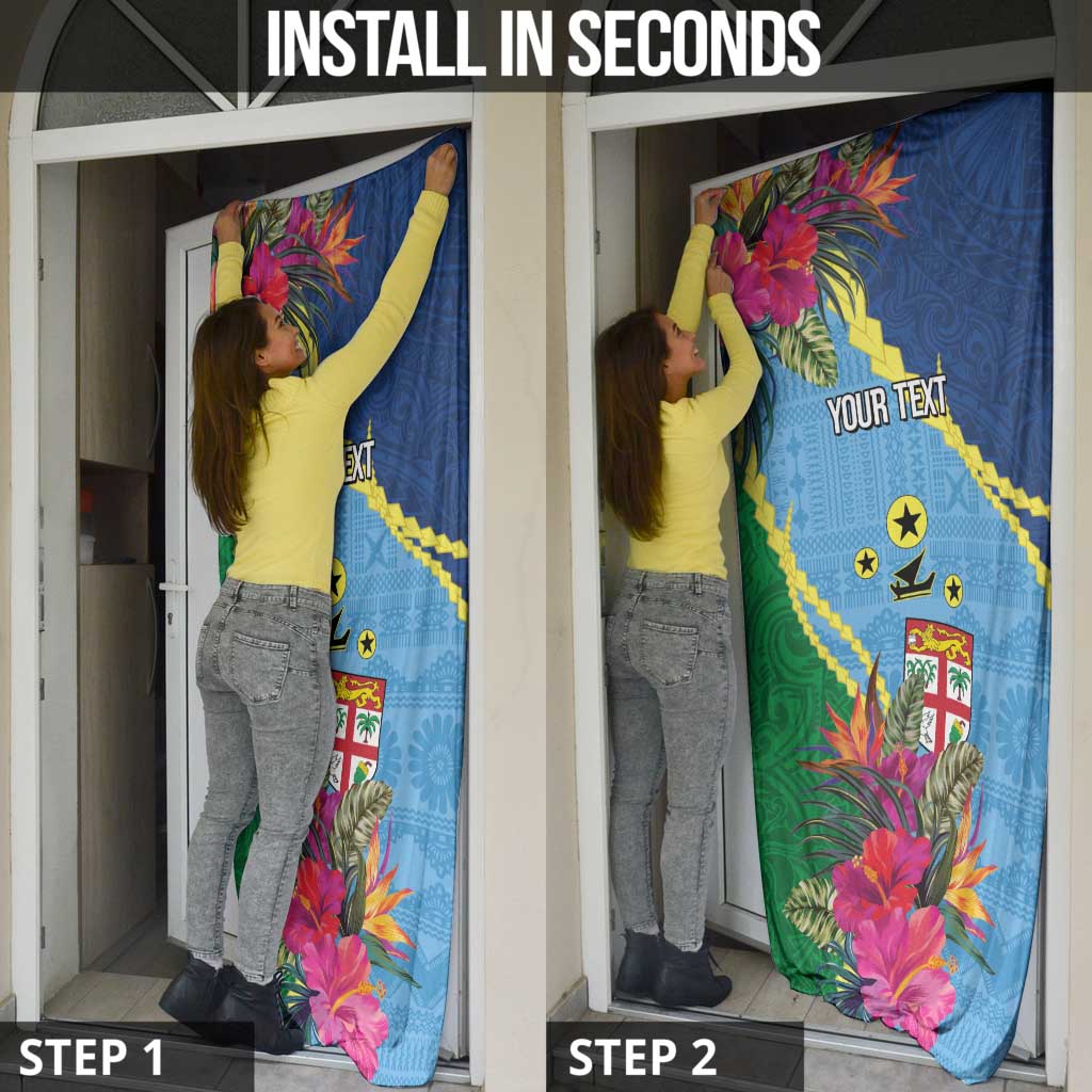 Personalized Malampa Fiji Day Together We Grow Door Cover Special Tapa Mix - Polynesian Pride