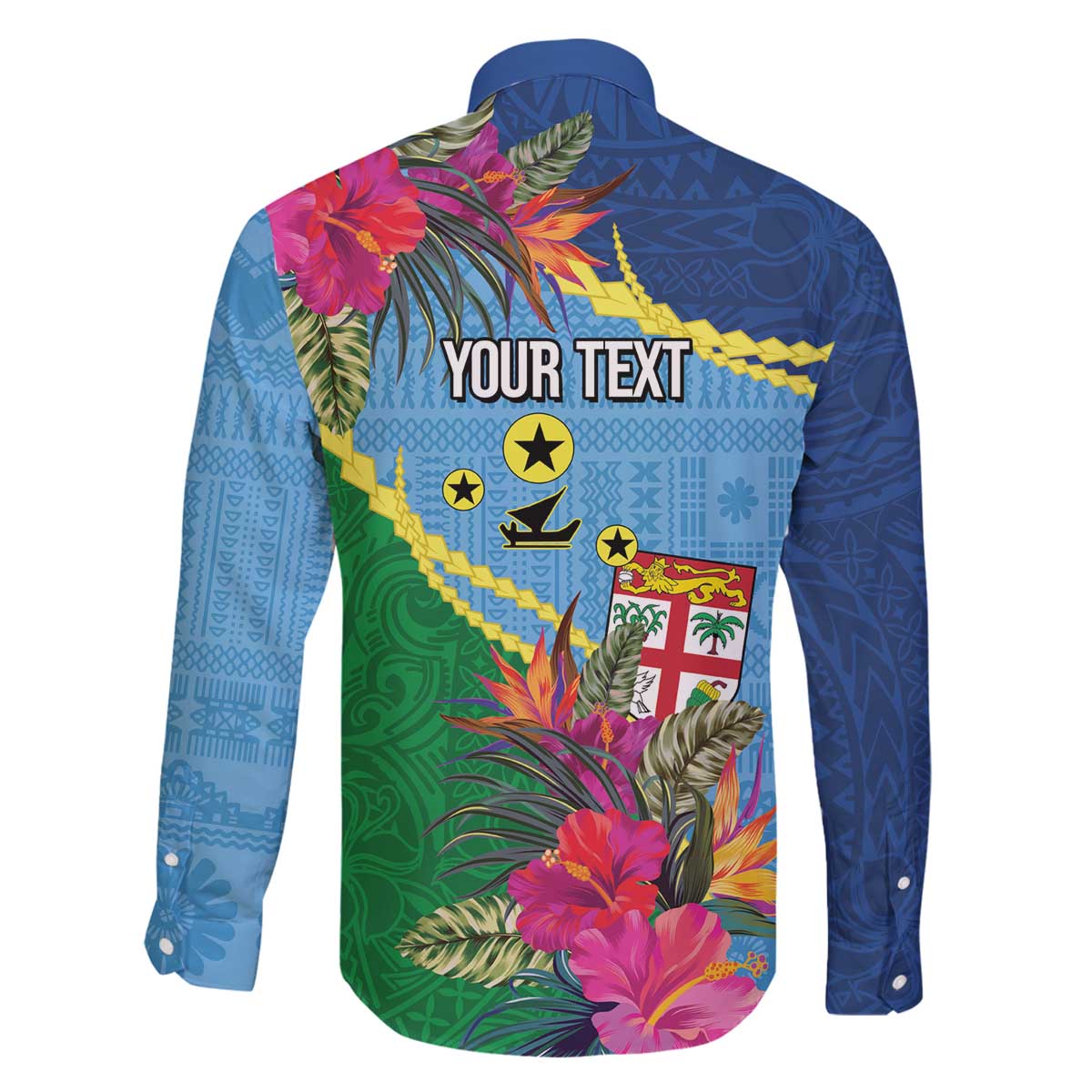 Personalized Malampa Fiji Day Together We Grow Family Matching Off The Shoulder Long Sleeve Dress and Hawaiian Shirt Special Tapa Mix - Polynesian Pride