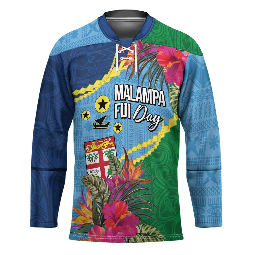 Personalized Malampa Fiji Day Together We Grow Hockey Jersey Special Tapa Mix - Polynesian Pride