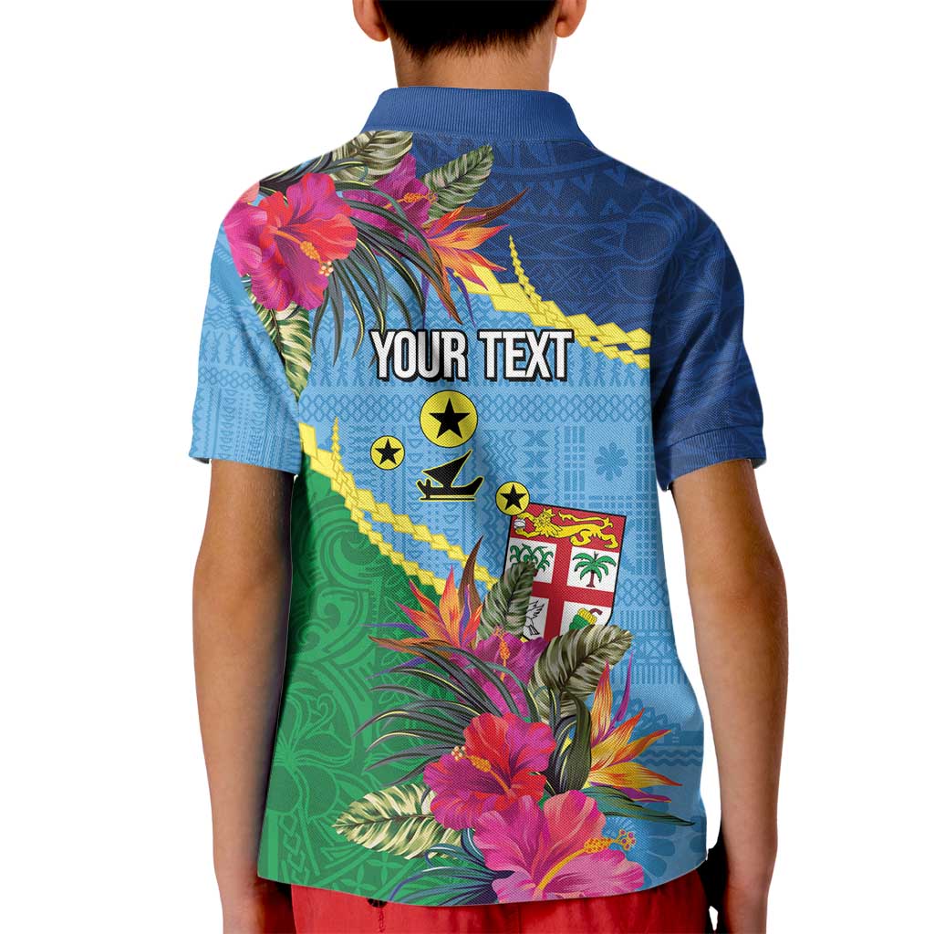 Personalized Malampa Fiji Day Together We Grow Kid Polo Shirt Special Tapa Mix - Polynesian Pride