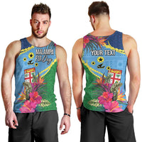 Personalized Malampa Fiji Day Together We Grow Men Tank Top Special Tapa Mix - Polynesian Pride
