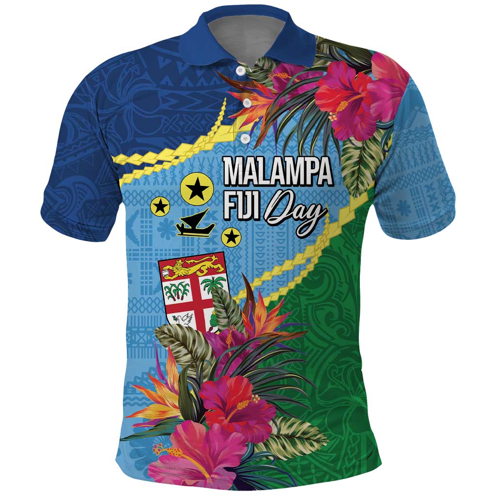 Personalized Malampa Fiji Day Together We Grow Polo Shirt Special Tapa Mix - Polynesian Pride