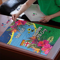 Personalized Malampa Fiji Day Together We Grow Puzzle Special Tapa Mix - Polynesian Pride