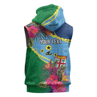 Personalized Malampa Fiji Day Together We Grow Sleeveless Hoodie Special Tapa Mix - Polynesian Pride