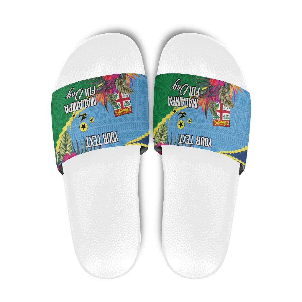 Personalized Malampa Fiji Day Together We Grow Slide Sandals Special Tapa Mix - Polynesian Pride