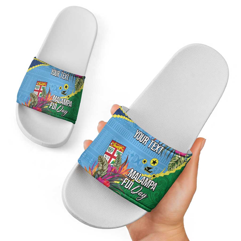 Personalized Malampa Fiji Day Together We Grow Slide Sandals Special Tapa Mix - Polynesian Pride