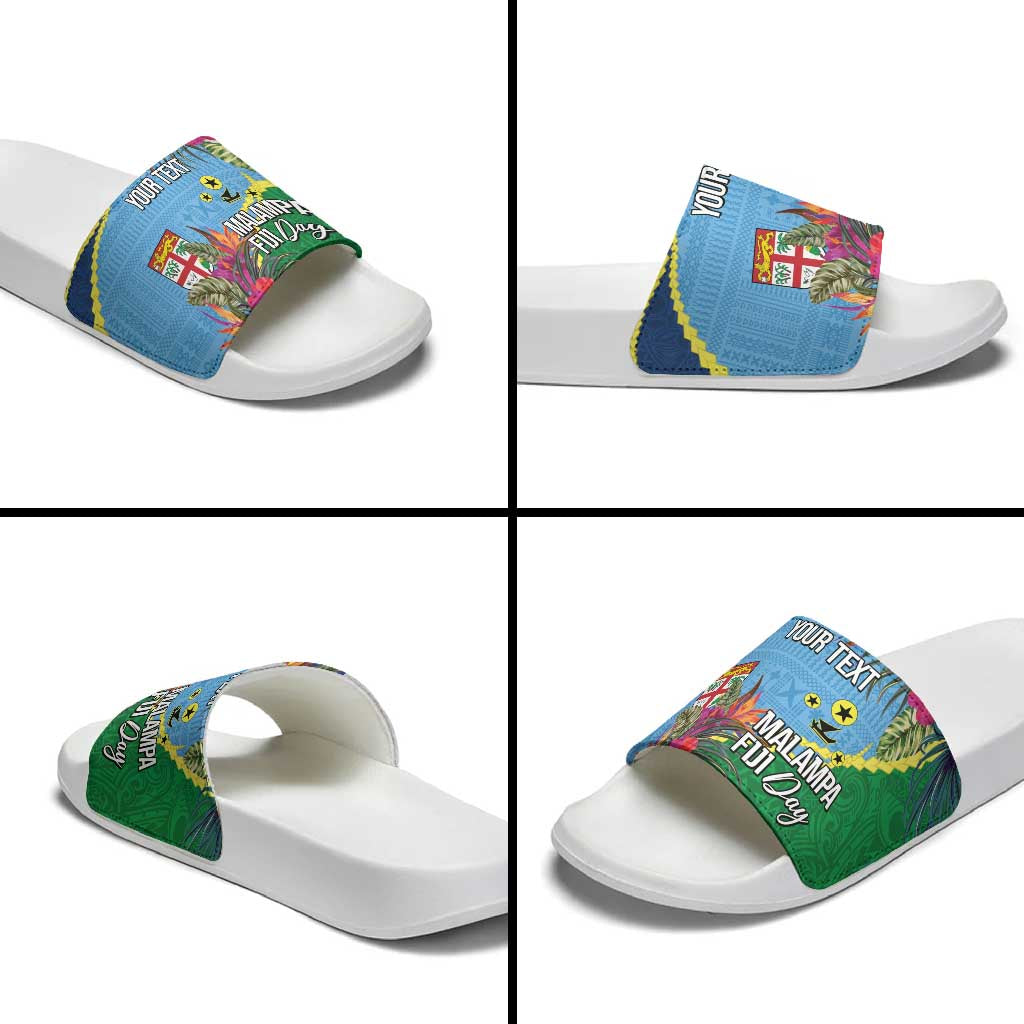 Personalized Malampa Fiji Day Together We Grow Slide Sandals Special Tapa Mix - Polynesian Pride