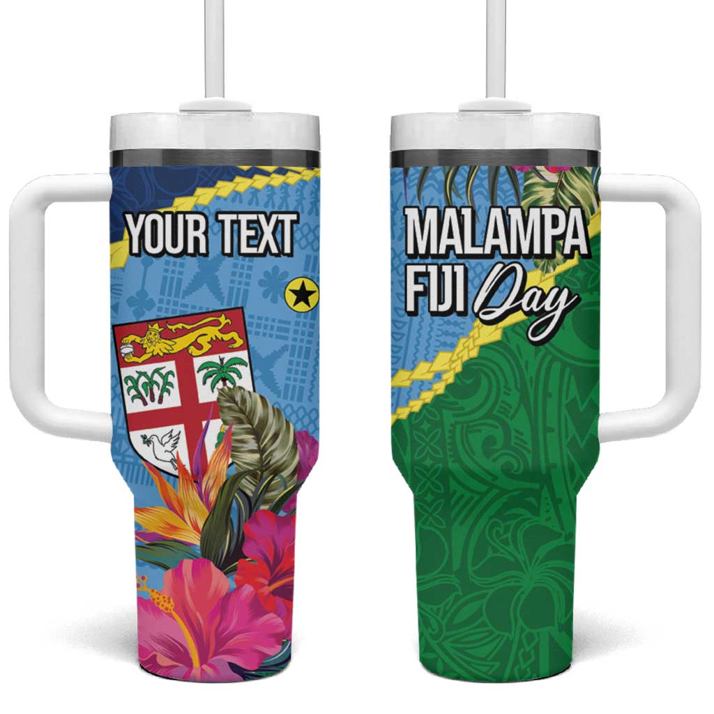Personalized Malampa Fiji Day Together We Grow Tumbler With Handle Special Tapa Mix - Polynesian Pride