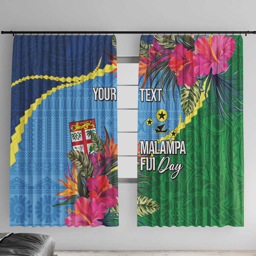 Personalized Malampa Fiji Day Together We Grow Window Curtain Special Tapa Mix - Polynesian Pride