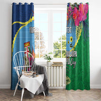 Personalized Malampa Fiji Day Together We Grow Window Curtain Special Tapa Mix - Polynesian Pride