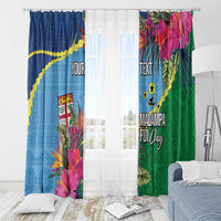 Personalized Malampa Fiji Day Together We Grow Window Curtain Special Tapa Mix - Polynesian Pride
