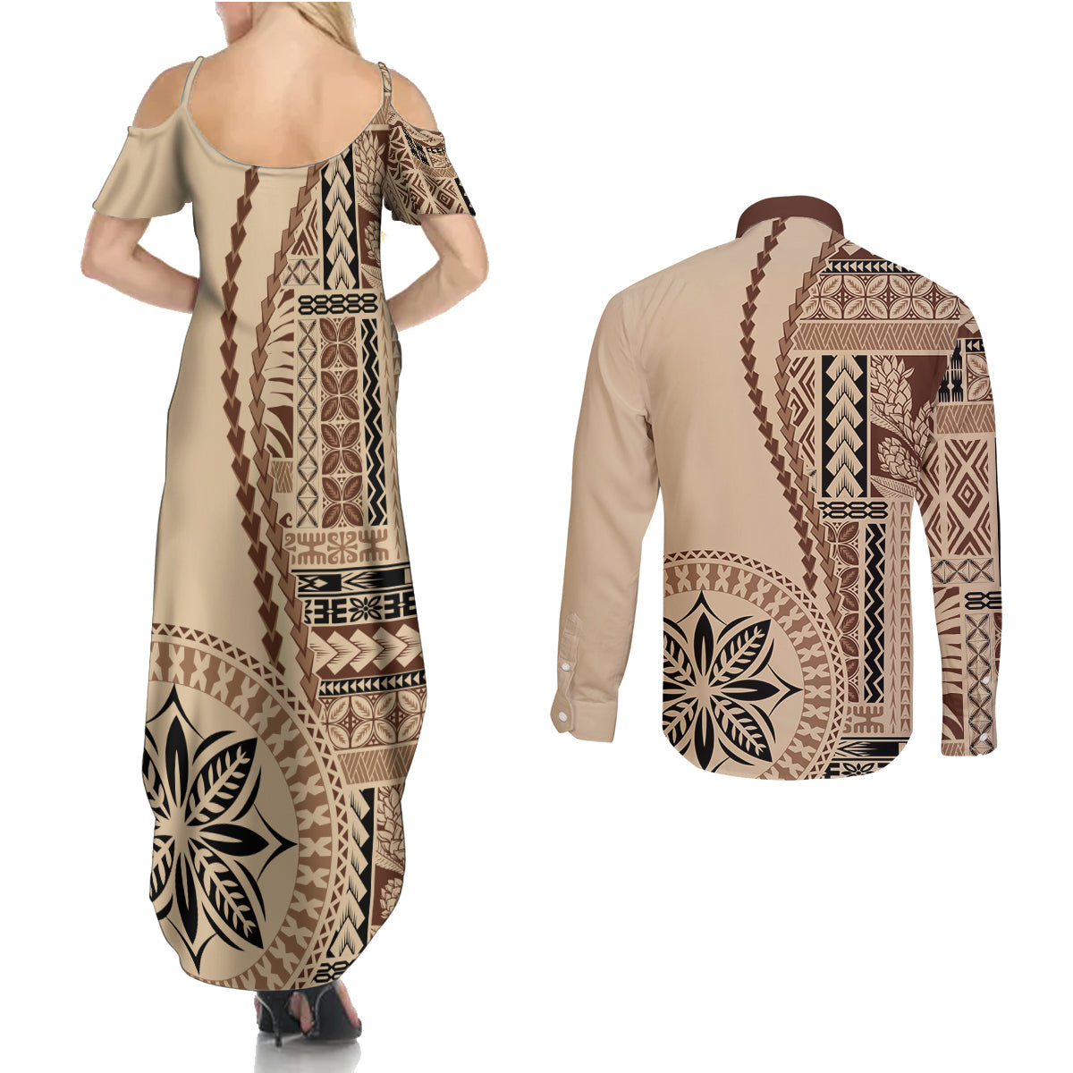 samoa-siapo-motif-couples-matching-summer-maxi-dress-and-long-sleeve-button-shirt-classic-style